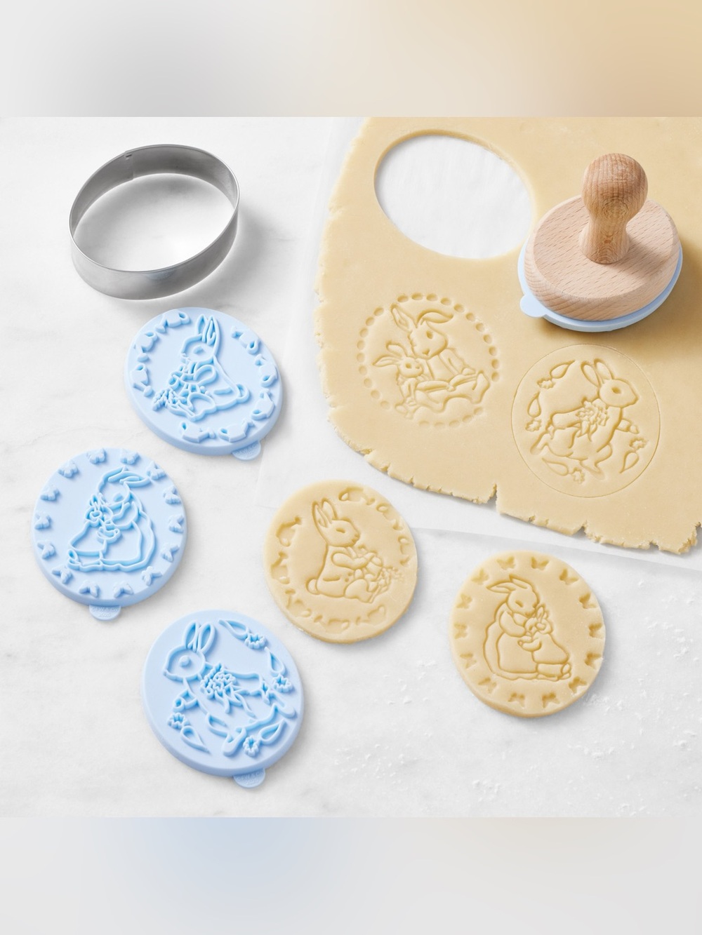 Williams Sonoma Peter Rabbit Cookie Stamp Set Beatrix Potter Easter New
